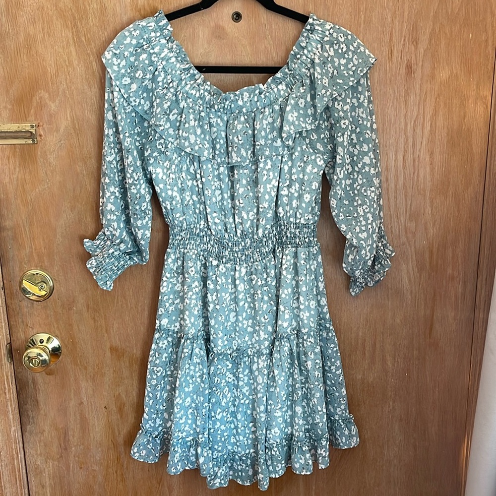 Fate Off Shoulder Ruffle Dress, NWT